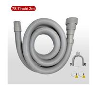 Kit Tubo Di Scarico For Lavatrice E Lavastoviglie, Inclusi Tubo Flessibile Ondulato, Adattatore Di Prolunga E Fascetta Stringitubo(Outlet Hose-2M)