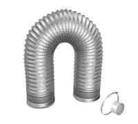 Kit tubo flessibile di sfiato for asciugatrice, condotto in alluminio con morsetti, diametro 80-200 mm, resistente al calore/all'acqua, 1,5-5 m for asciugatrice/ventola di estrazione/aria condizionata