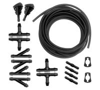 Kit tubo lavatrice - Pro | Kit tubi - Kits tubo lavavetri universale da 5 m con 12 connettori, 2 ugelli e 2 guarnizioni per una pulizia del finestrino anteriore | 2026 professionale
