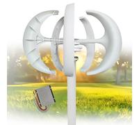 Kit Turbina Eolica, Doppio Strato 16000W 12V 24V 48V Generatore Eolico Ad Asse Verticale a 5 Pale Motore CA Sistema Solare Tipo Lanterna, per la Ricarica di Barche, Terrazze, Dinamo(White,12V)