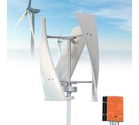 Kit turbina eolica Verticale da 6000 W 12 V/24 V con Controller - Generatore Eolico ad Alta efficienza per Illuminazione Domestica e Stradale - Soluzione energetica rinnovabile, Bianco