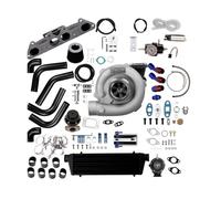 Kit Turbo Intercooler Intercooler raffreddato Adatto per Accord 2.2L / 2.3LW/ Tubazioni intercooler + Collettore + BOV + Kit MaXpeedingrods T3 T4 Turbo Raffreddatore aria turbo Radiatore intercooler