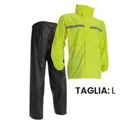 KIT TUTA ANTIPIOGGIA COMPLETA ACERBIS IMPERMEABILE MOTO SCOOTER GIALLO FLUO NERA