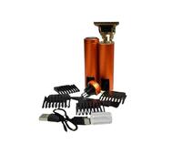 Kit tutto in uno con tagliacapelli, trimmer e accessori, kit di precisione con attacco per peli del naso e spazzola per la pulizia (arancione)