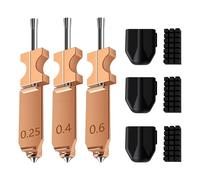 Kit Ugelli per Flashforge AD5X - Ugelli da 0,25 mm / 0,4 mm / 0,6 mm con Calze in Silicone e Pulitori Ugello, Accessori per Stampante 3D