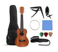 Kit Ukelele Ukulele principianti Concerto Acustico Da 23 Pollici Acoustic Ukulele Blue Comthood Body Body Ingegnerizzato Con Tastiera In Legno Con Cinturino Con Cinghie Del Sintonizzatore Gig (Color