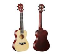 Kit Ukulele Acustico Ukulele Da 23 Pollici Con Custodia Tracolla Perno Ponte Pitch Shifter Pickup Accordatore Panno Tiglio(Wood Color)