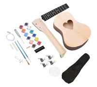 Kit Ukulele Fai-Da-Te Con Set Completo Di Colori, Kit Ukulele In Legno, Crea La Tua Chitarra Hawaiana Con Strumenti Di Montaggio Per Amici, Famiglia, Appassionati (Heart-shaped)