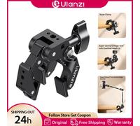 Kit Ulanzi CO78 Super Clamp Magic Arm con rotazione a 360° ° Testa a Sfera Doppia con Vite da 1/4 e Attacco Cold Shoe per Accessori Fotocamera DSLR e Fotografia in Studio