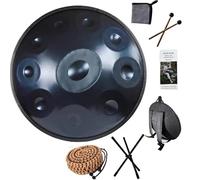 Kit ULTIMATE SOUND THERAPY: tamburo in acciaio da 22 pollici a 9/10/12 toni, re minore 440 Hz, dotato di morbida borsa da viaggio(Blue,10 Notes)