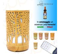 Kit Umidificatore Aromaterapia Diffusore ultrasuoni 100ml Effetto Legno+ Essenza