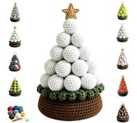 Kit uncinetto for albero di Natale con pallone sportivo, un progetto | Il design presenta singole sfere, lavorate all'uncinetto e imbottite con morbido cotone, impilate for formare(F)