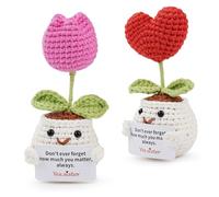Kit uncinetto per principianti, kit per uncinetto con tulipani a forma di cuore, set iniziale Amigurumi, set completo per principianti con tutorial video, regalo per bambini