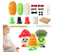 Kit uncinetto per principianti, kit uncinetto per principianti - Kit di uncinetto per verdure di filo fatto a mano - Imparare facile cucire il giocattolo, lavorare a maglia gli animali con video