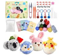 Kit Uncinetto Principianti, Crochet Kit per Adulti e Bambini, Amigurumi set Animale Carino, con Istruzioni Video Passo Passo, Idea Regalo per Bambini
