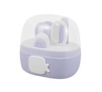 Kit Unghie Bebè 4 Pezzi con Custodia, Plastica, Design Sicuro | Neonati e Lattanti, Impugnatura Ergonomica, Facile da Pulire, Forma Cartone, Cura Quotidiana