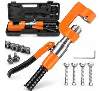 Kit Utensili Idraulici Spezza Catene, Forza di Pressione da 3 Ton | Strumento Crimper idraulico, Strumento rivetto catena moto bicicletta, 4 dimensioni pin di ejettore