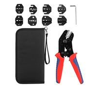 Kit utensili per crimpaggio di ferrules SN-48BS Terminali isolati Pliers crimpatrice con 8 mascelle ricambio Acciaio ad alta resistenza Durata Effetto più fine Freno rilascio automatico Pressione serr