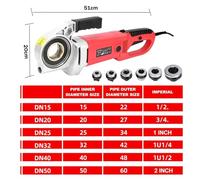 Kit Utensili per Filettatura Tubi Multiuso Ad Alta Potenza 2300W, Macchina per Filettatura Tubi Elettrica Portatile con 6 Stampi, Custodia, Lattina per Olio E Spazzola Carbone,6 heads