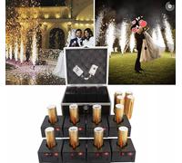 Kit valigetta 8 pz fontane fredde pirotecniche ricaricabili telecomando e cavo