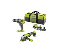Kit trapano e smerigliatrice a batteria 18V Ryobi R18PDAG-242S