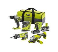 RYOBI Combo 18V R18CK4E-242S R18DD3 R18PS RRS1801 R18AG BUONO SHOPPING 200 EURO