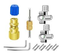 Kit valvola A/C, 2 pezzi, BPV31, kit di valvole per rubinetto, con tappo antipolvere da R12 a R134a, kit di ricarica A/C per sistema refrigerante HVAC R12 R22 R502 R134A
