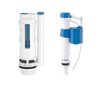 Kit valvola a sifone for cassetta dell'acqua for WC, con pulsante a doppio scarico, cromato for