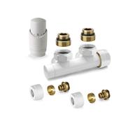 Kit valvola ad H termostatizzabile a squadra colore bianco con adattatore per tu