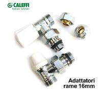Kit valvola detentore adattatori rame D.16 Caleffi