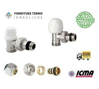 KIT VALVOLA + DETENTORE + "ICMA" 3/8 ANGOLO + ADATTATORI RAME/MULTISTRATO