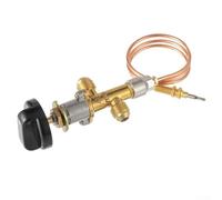Kit valvola di controllo di sicurezza, include valvola, manopola e filo termocoppia, per barbecue a gas, camino barbecue, 12 x 6 x 5 cm, giallo, ottone