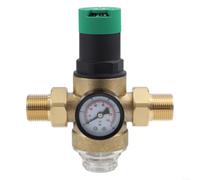 Kit valvola di riduzione della pressione dell'acqua in ottone, per Honeywell DN20, manometro regolabile con filtro, regolatore riutilizzabile per protezione idraulica domestica (3/4")