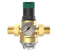 Kit valvola di riduzione della pressione in ottone con manometro integrato e filtro sostituibile per sistema di ingresso dell'acqua domestica compatibile (2,5 cm)