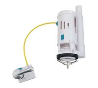 Kit valvola di scarico per cassetta WC a doppio scarico, con tubo di troppopieno e leva, risparmio idrico da 5,1 cm, pulsante superiore di ricambio, struttura in plastica (per 1 pezzo)