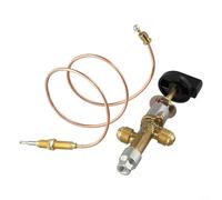 Kit valvola di sicurezza propano da 65 mbar, controllo della fiamma a bassa pressione con termocoppia M8 e manopola per barbecue a gas GPL, filettatura svasata da 3/8", montaggio verticale