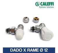 KIT VALVOLA E DETENTORE A SQUADRA 3/8" CALEFFI CON DADI RAME 12 10781/12