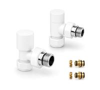 Kit Valvola e Detentore Bianco Opaco Multistrato 16 Termoarredo G 1/2