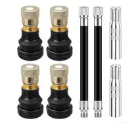 Kit valvola scooter elettrico 4pcs lega di alluminio nero | Adatto a mozzi da incasso, pompa facile per l'accesso, nessuna perdita d'aria, compatibile con xiaomi, per ninebot, Segway