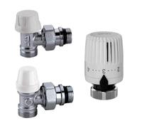 Kit valvola termostatizzabile con detentore e testa termostatica da 3/8" a squad
