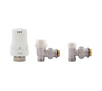 KIT VALVOLE TERMOSTATICHE AD ANGOLO MASCHIO 1/2" Valvole Detentori Radiatori