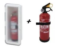 Kit : Vano porta estintore con sportello + estintore da 1 Kg