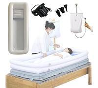 Kit Vasca Da Bagno Gonfiabile Da Comodino Doccia, Medica Vasca Da Bagno in PVC Con Pompa Ad Aria Elettrica E Sacca D'acqua, Gonfiabile Da Bagno Portatile Per Anziani Disabili Portatori Di Handicap