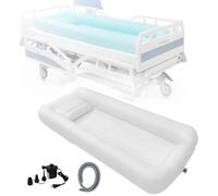 Kit Vasca Doccia Gonfiabile Con Pompa Ad Aria Elettrica,Vasca Da Bagno Per Adulti In PVC,Vasca Da Bagno A Letto, Ausilio Per Anziani, Disabili, Pazienti Costretti A Letto,76.7×35.4×7.8 In A