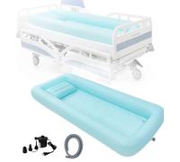 Kit Vasca Doccia Gonfiabile Con Pompa Ad Aria Elettrica,Vasca Da Bagno Per Adulti In PVC,Vasca Da Bagno A Letto, Ausilio Per Anziani, Disabili, Pazienti Costretti A Letto,76.7×35.4×7.8 In B
