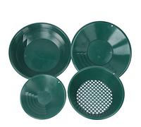 Kit Vaschetta per Oro Verde da 4 Pezzi con Design Rigato a 90 Gradi per un Set di Bacinelle con Setaccio per Prospezione Mineraria per il Recupero Rapido Dell'oro