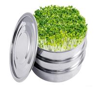 Kit vassoio per germogliare in acciaio inossidabile con fondo a maglia fine e compatibilità impilabile verticale per la produzione organizzata di germogli (B)