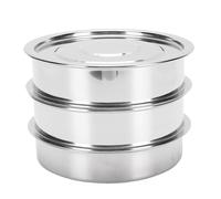Kit vassoio per germogliazione impilabile in acciaio inossidabile di drenaggio efficiente per il propagatore di microgreens da giardinaggio biologico domestico 6,7 pollici (3 livelli)