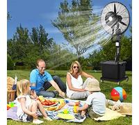 Kit ventilatore nebulizzatore da esterno con altezza regolabile, 3 velocità, serbatoio da 42 litri, oscillante a 60°, ventilatore a piantana per raffreddamento, ideale per giardino e
