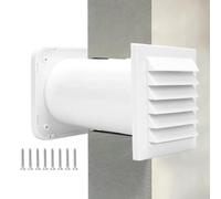 Kit Ventilazione A Muro Passante Set per Scarico e Attraverso Parete | Kit di Ventilazione a Flusso d'Aria per Lavanderia Cucina Bagno Casa Garage Seminterrato Soffitta Officina